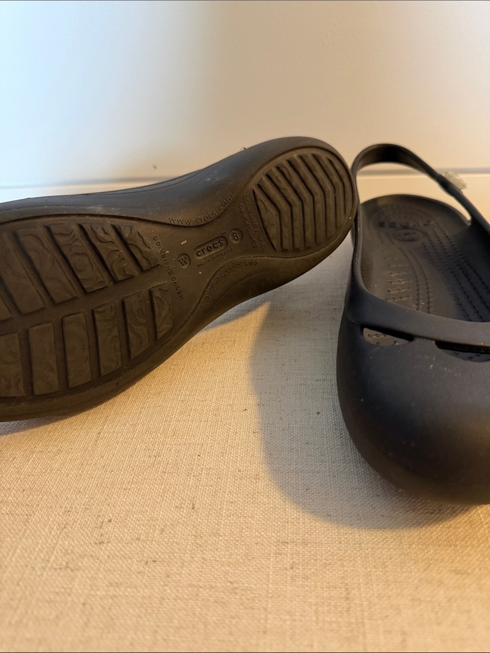 CROCS Women's Black Slingback Ballet Flats - Picture 5 of 6